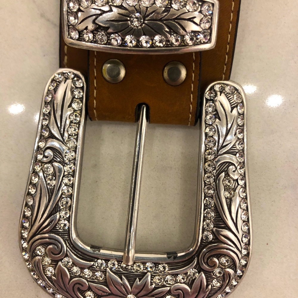 Yellowstone-inspired Western Style Belt Embellished with Crystals.